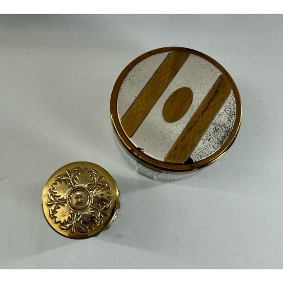 Vintage Vanity Jars Set of 2 1980s/90s - Picture 2 of 6